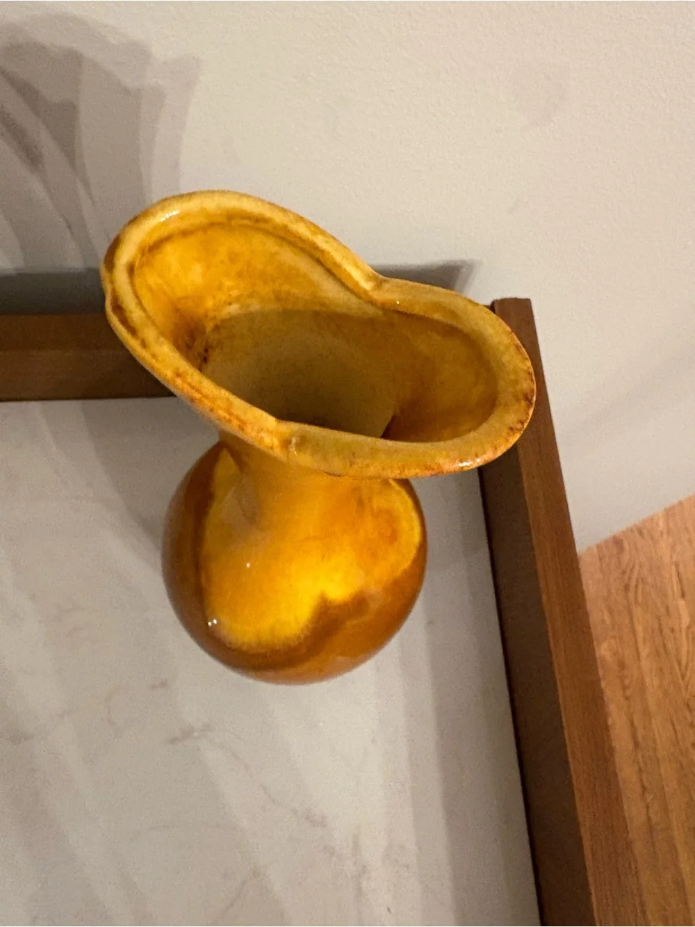 Vintage Haeger 4001 USA Amber /Gold Ceramic Bud Vase from 1960’s.